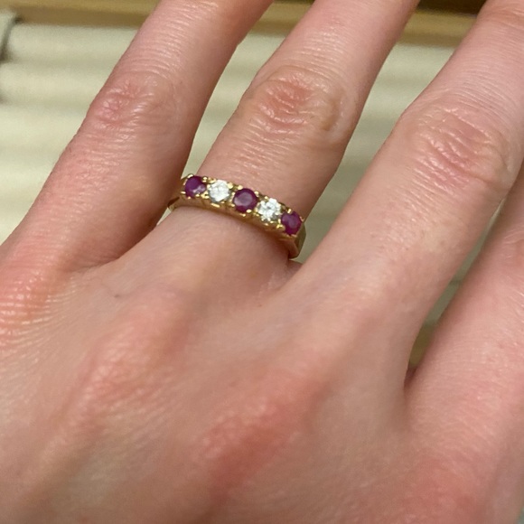 NWOT 14K Gold Plated Purple and Clear Crystal Stones - Picture 16 of 17